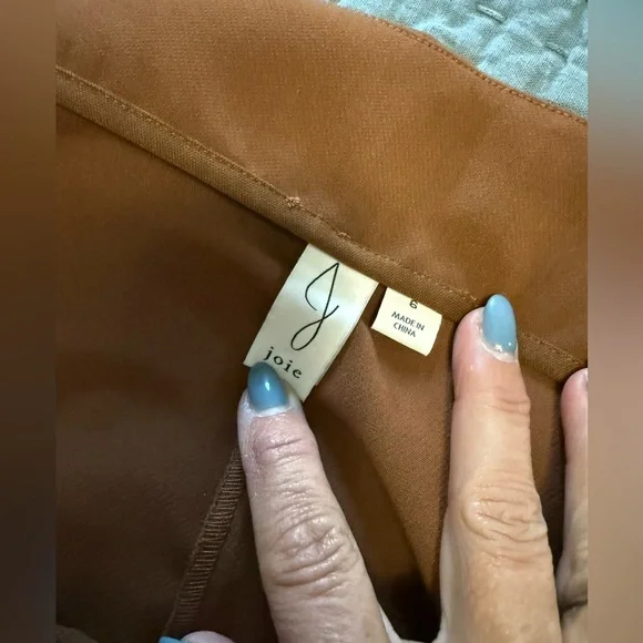 Joie Brown High Waisted Wide Leg Cropped Pants - Picture 6 of 9